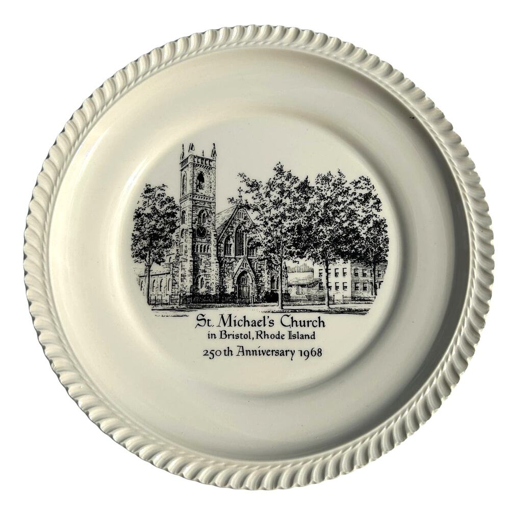 Vintage Bristol Rhode Island St. Michael's Church Plate 250th Anniversary